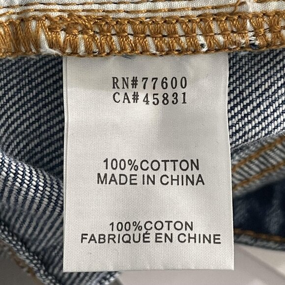 Sandrine Rose Jeans Womens 29 Blue Snow Ripped Button Fly Straight Distressed - Picture 10 of 13